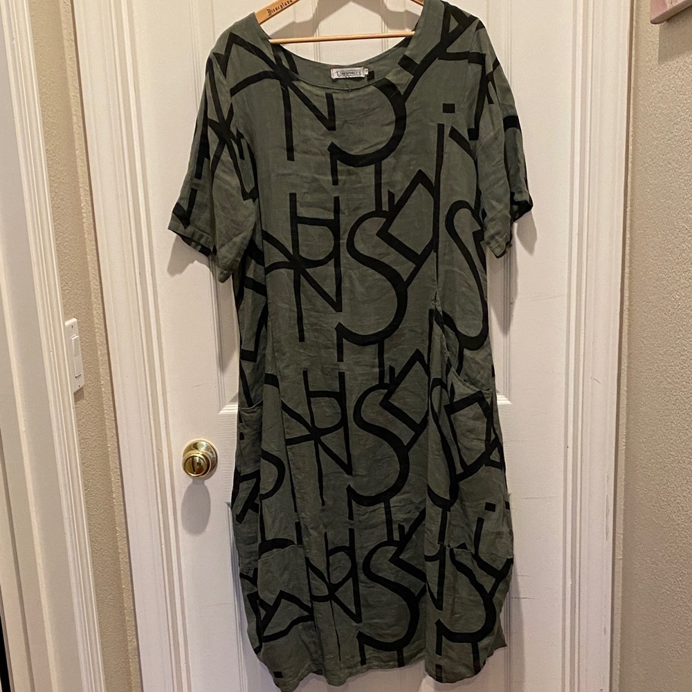 Transparente 100% linen dress- size 3